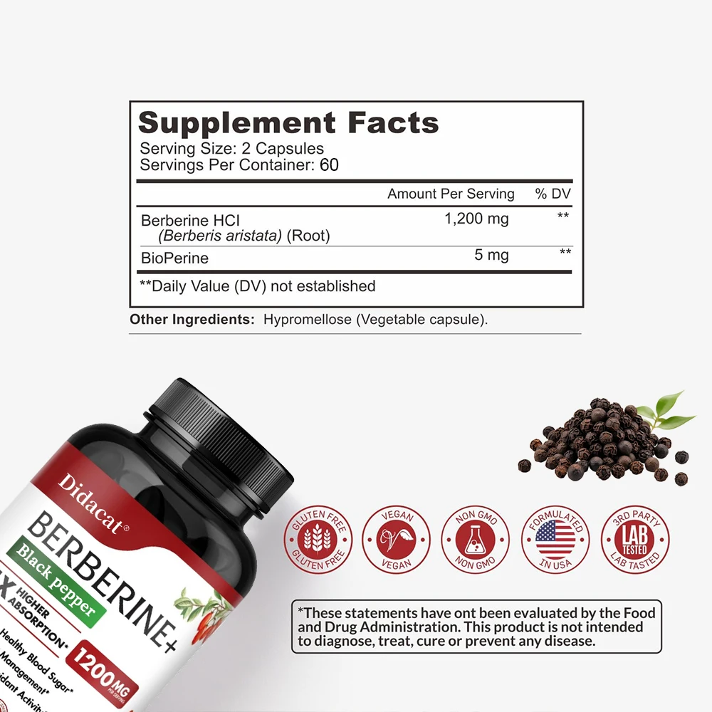 Suplemento Berberine HCl - par - Apple Cider Vinegar Pill avaliação e preço